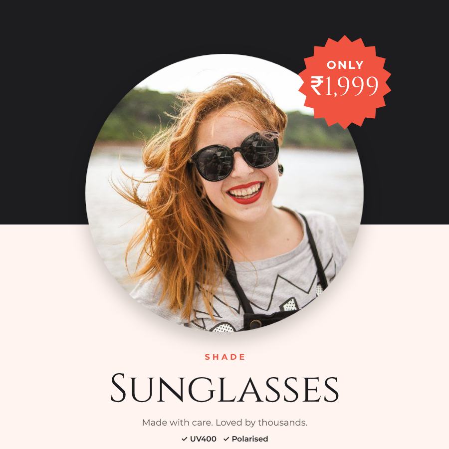 Coral Sunglasses Product Ad — editable marketing template