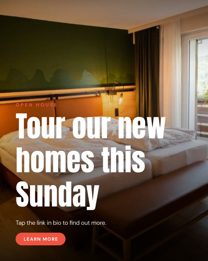 Coral Tour our new homes this Sunday Announcement Post — editable social media template
