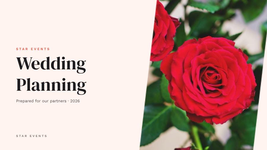 Coral Wedding Planning Presentation Minimal — editable business template