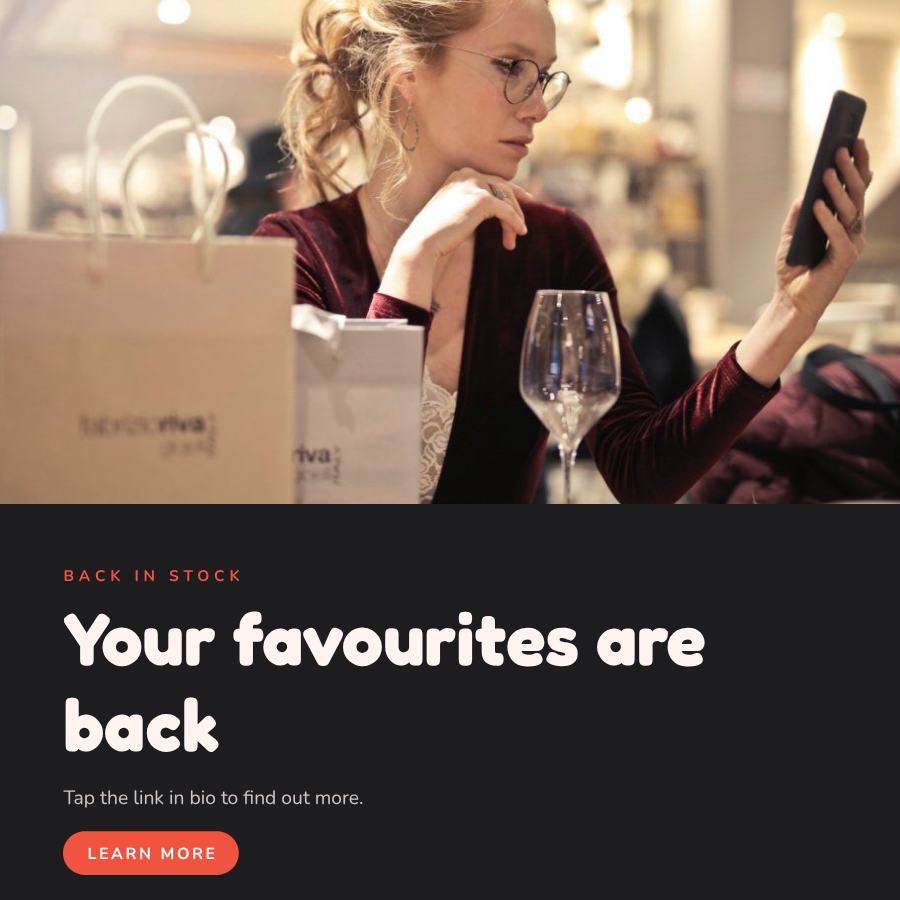Coral Your favourites are back Announcement Post — editable social media template
