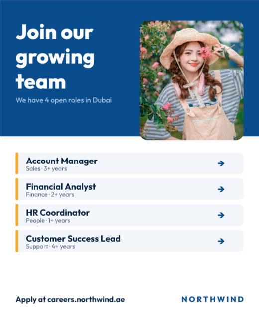Corporate Open Roles Hiring Post — free hiring poster template