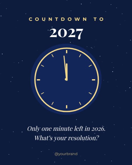 Countdown to 2027 Post — free New Year design template