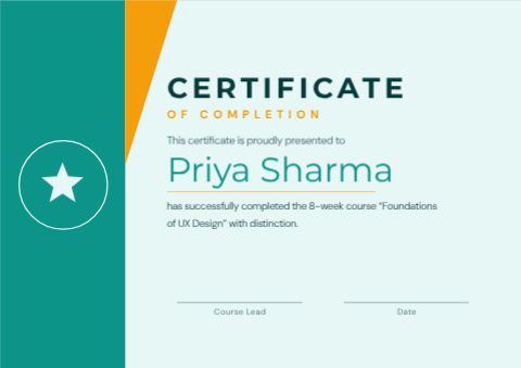 Course Completion Certificate template
