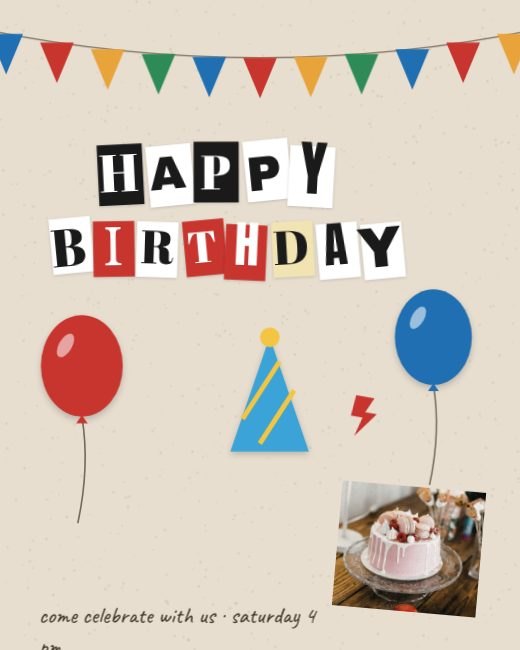 Craft Paper Ransom Letter Party Post template
