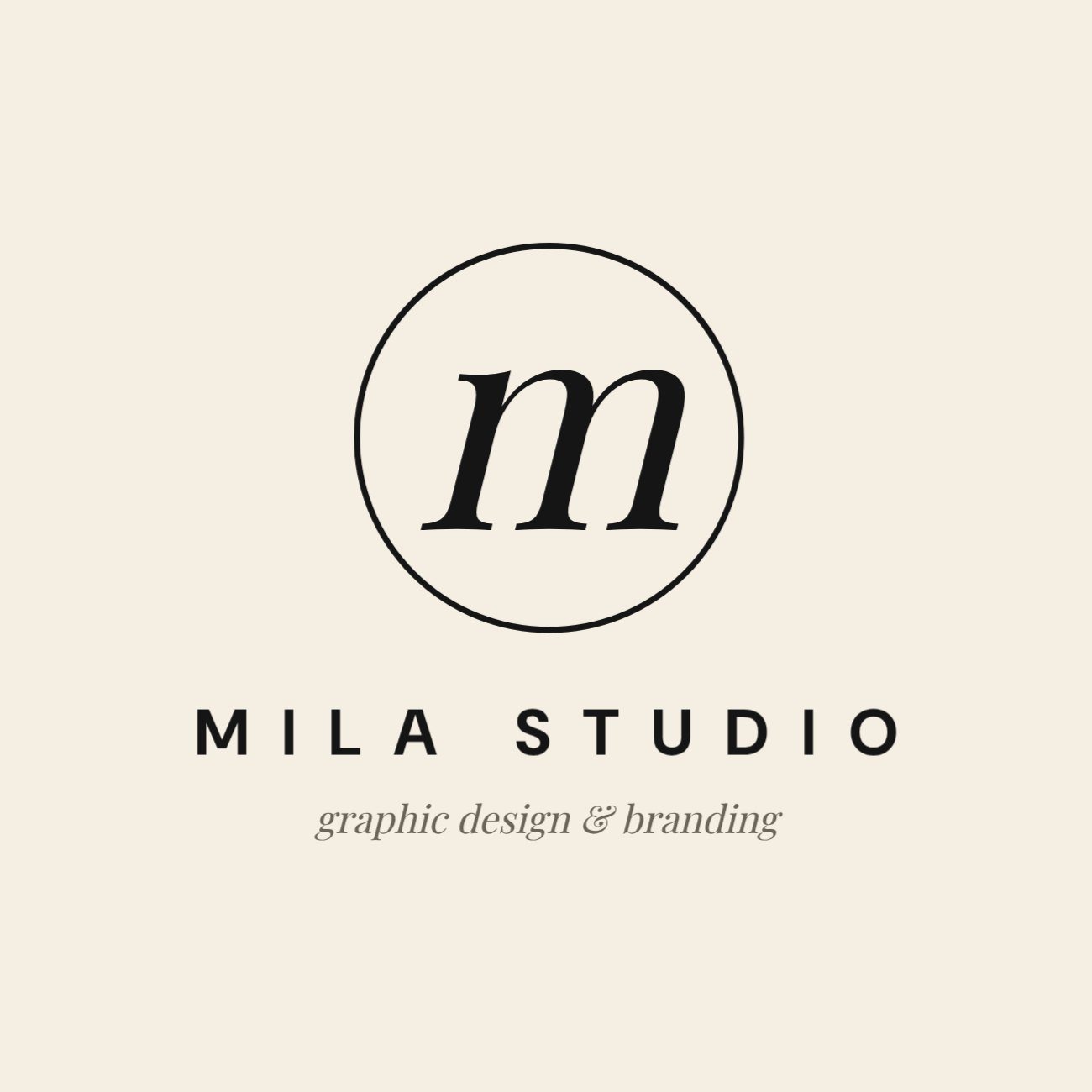 Cream Minimal Designer Logo — editable business template
