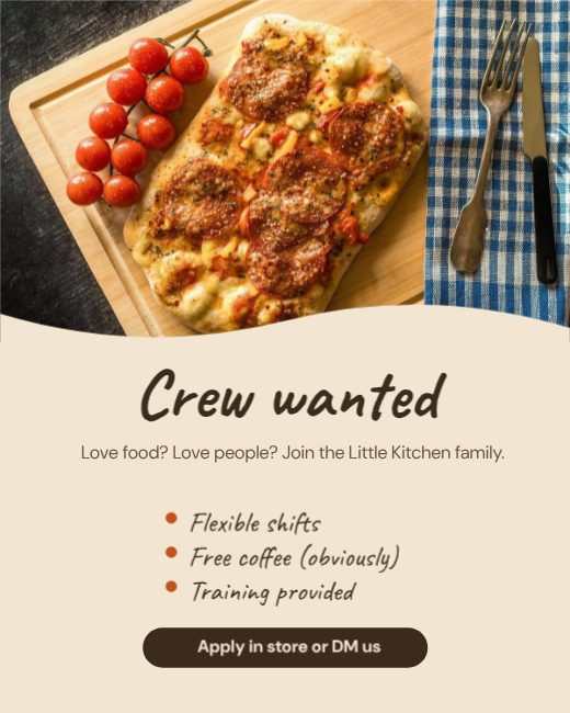 Crew Wanted Café Hiring Post — free hiring poster template