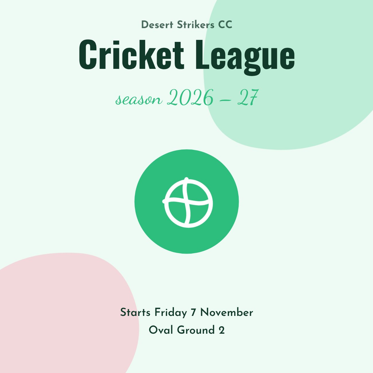 Cricket League Sports Post — editable events template