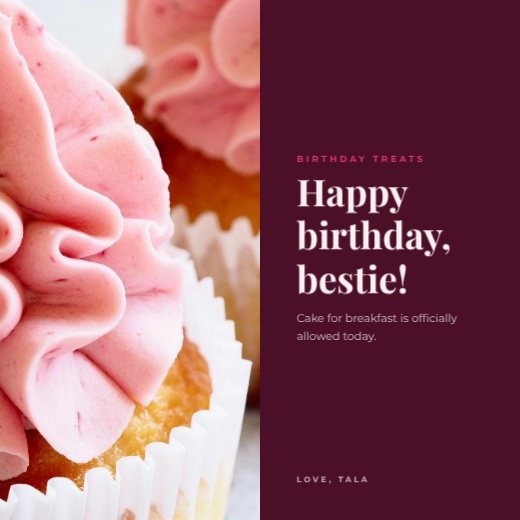 Cupcakes Birthday Social Post