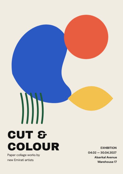Cut & Colour Art Exhibition Poster — free poster template