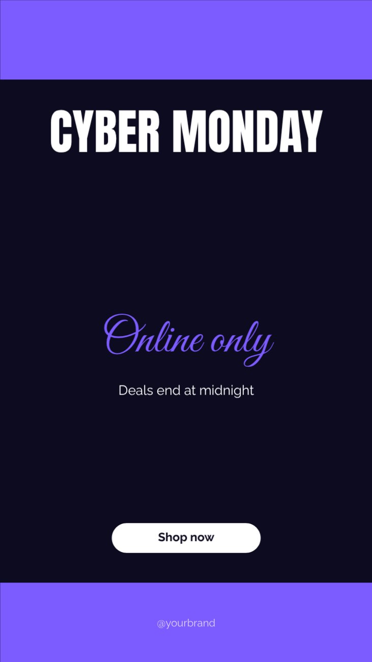 Cyber monday Promo Story — editable marketing template