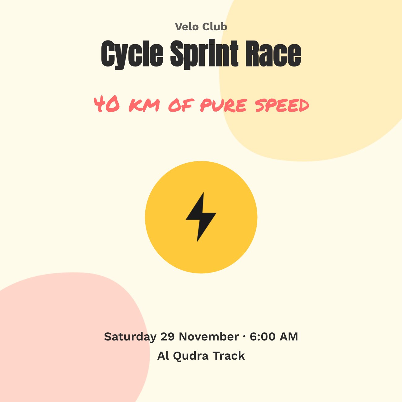 Cycle Sprint Race Sports Post — editable events template