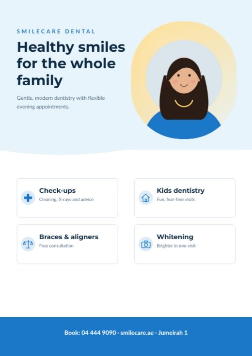 Dental Clinic Services Flyer template