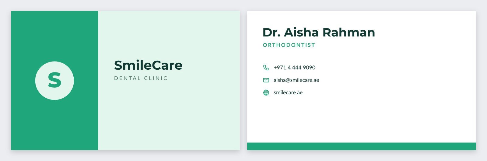 Dental Clinic Split Card — editable business template