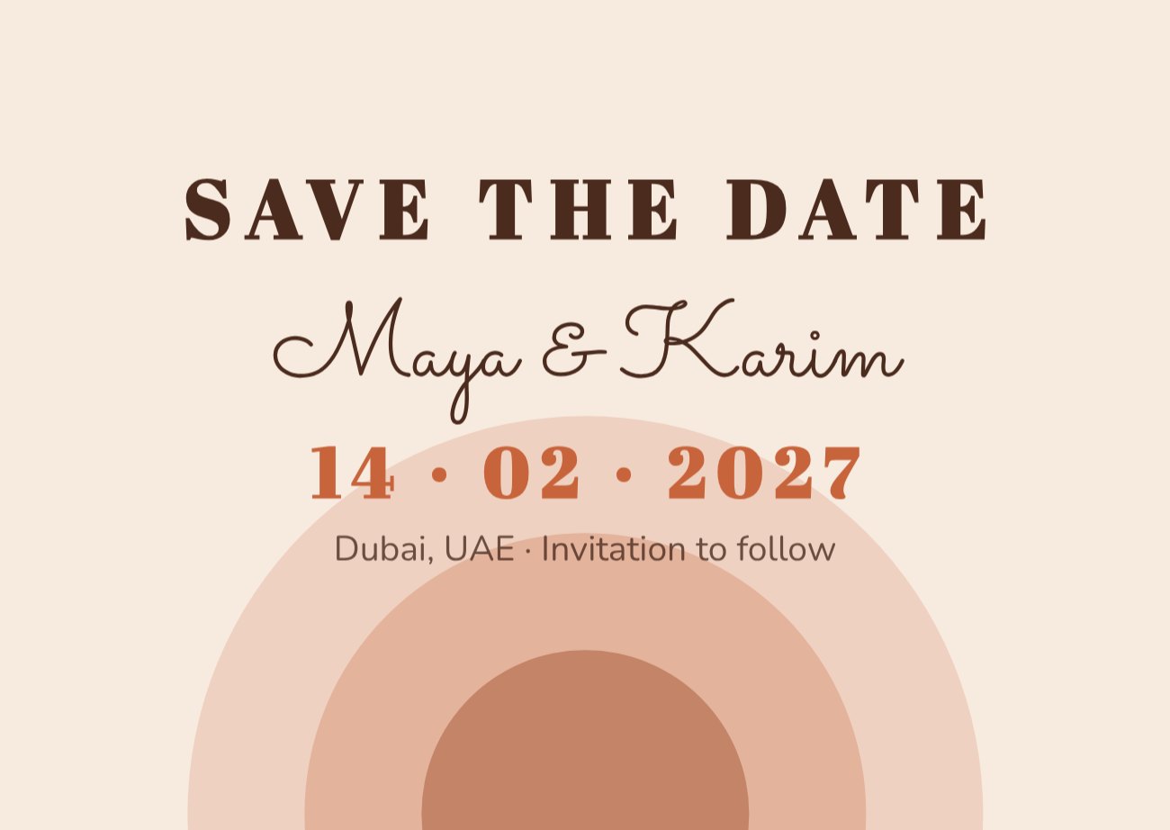 Desert Terracotta Save the Date — editable wedding template
