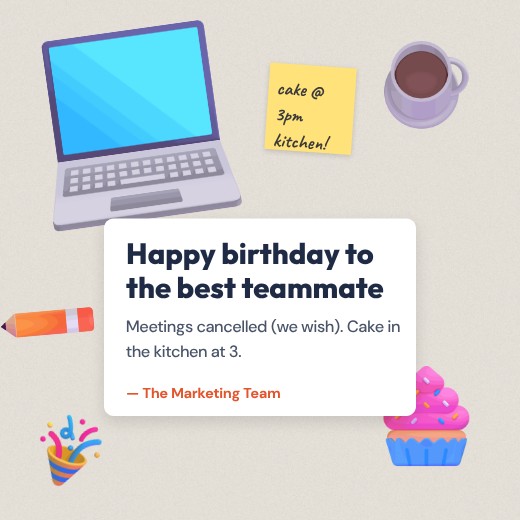 Desk Flat-lay Teammate Post — free design template