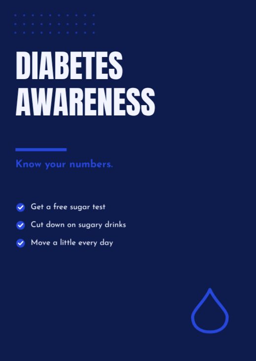 Diabetes Awareness Awareness Poster template