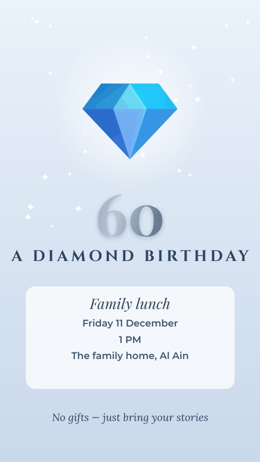 Diamond 60th Family Lunch Story — free design template