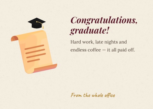 Diploma Scroll Congratulations Card — free graduation design template