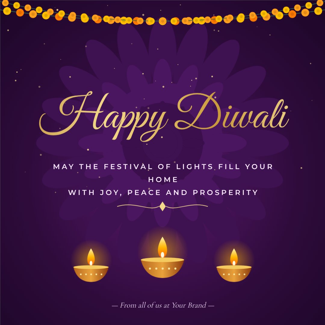 Diwali Diya Glow Post — editable festivals template