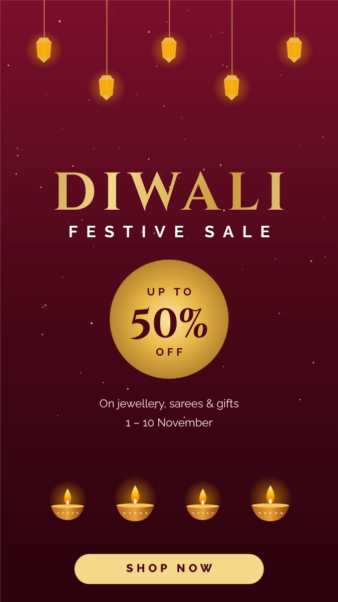 Diwali Festive Sale Story — editable festivals template