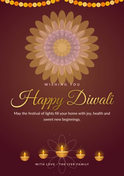 Diwali Wishes Family Poster template