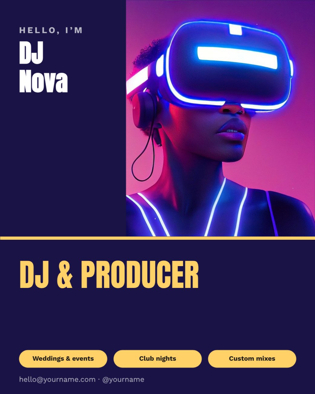 DJ & Producer Personal Brand Post — editable social media template