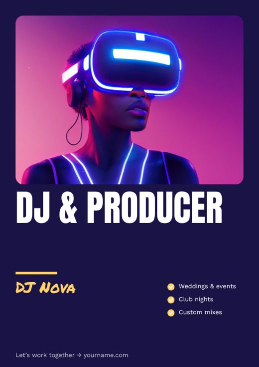 DJ & Producer Personal Brand Poster template