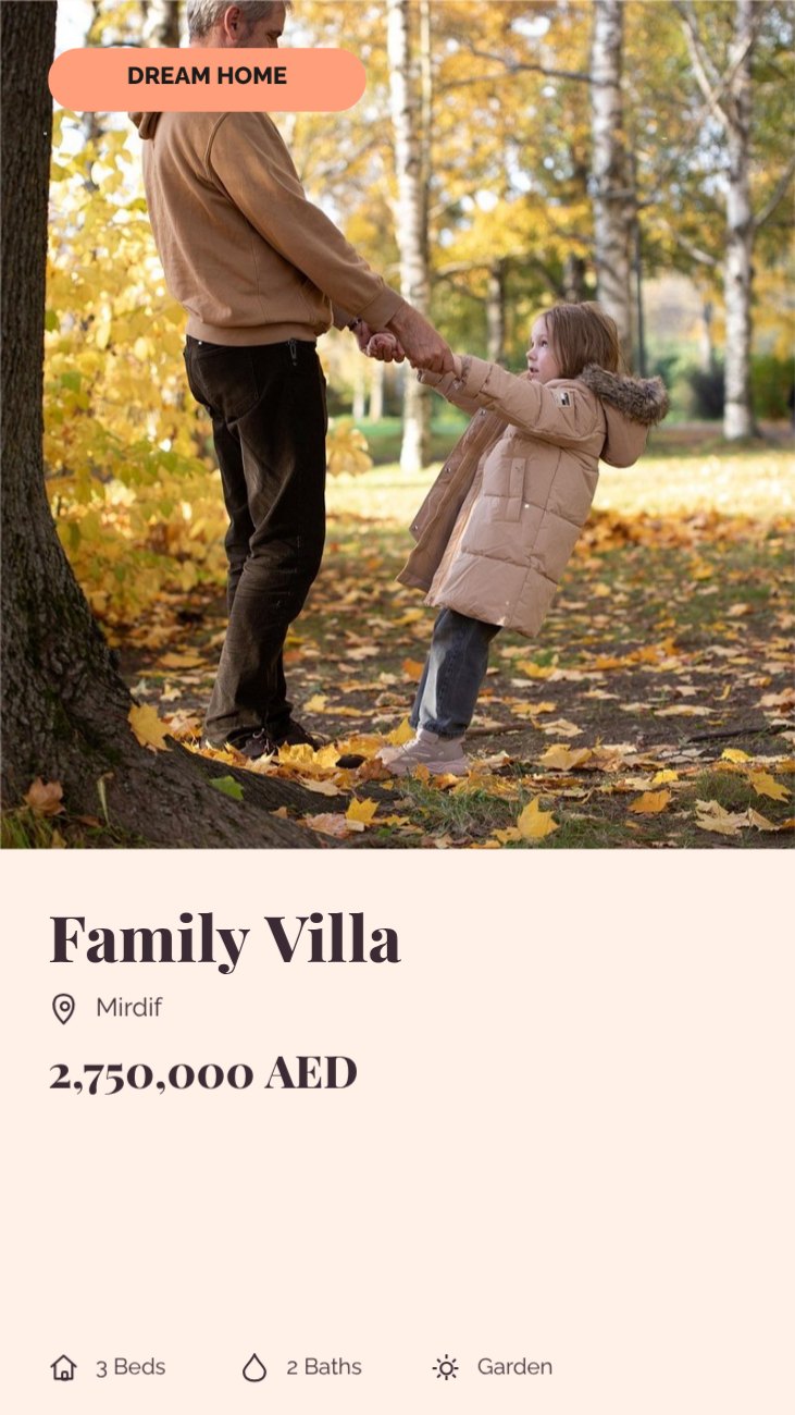 Dream Home Family Villa Real Estate Story — editable marketing template