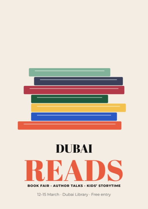 Dubai Reads Book Fair Poster — free poster template