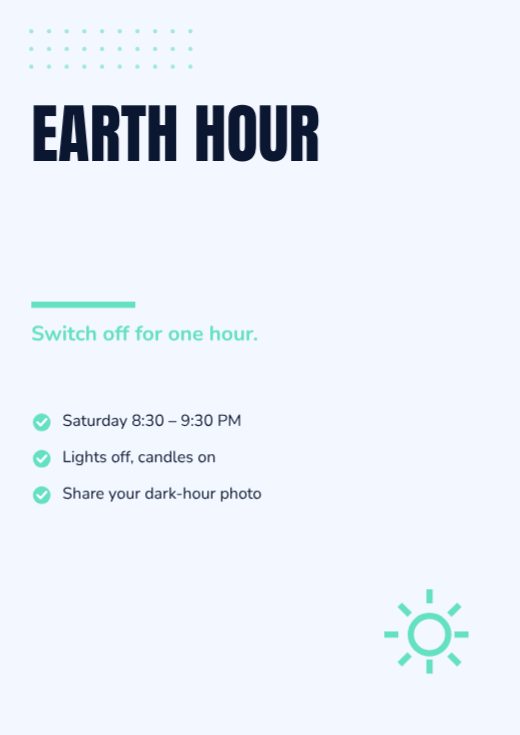 Earth Hour Awareness Poster template