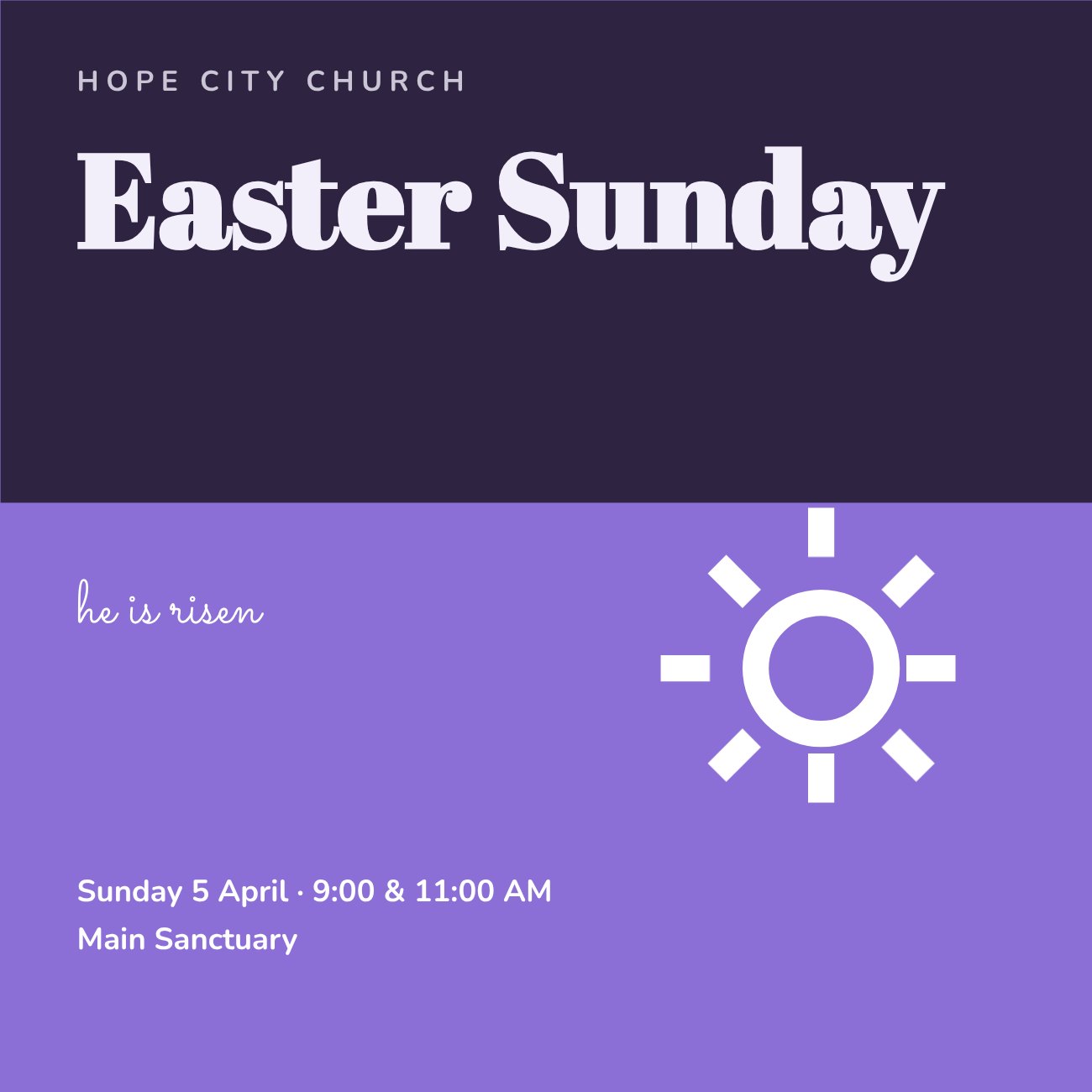 Easter Sunday Church Post — editable events template
