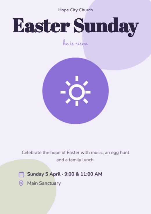 Easter Sunday Church Poster template