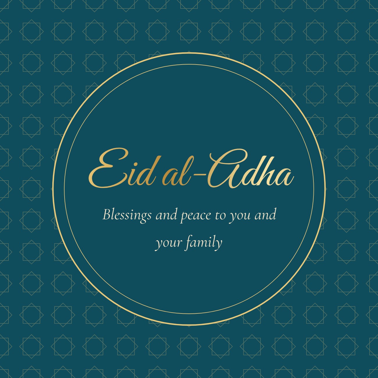 Eid al-Adha Geometric Post — editable festivals template
