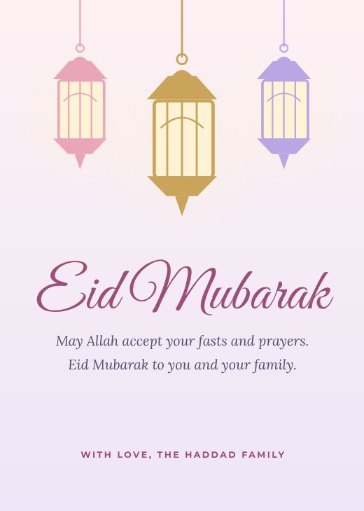 Eid al-Fitr Greeting Card — free Eid & Ramadan design template