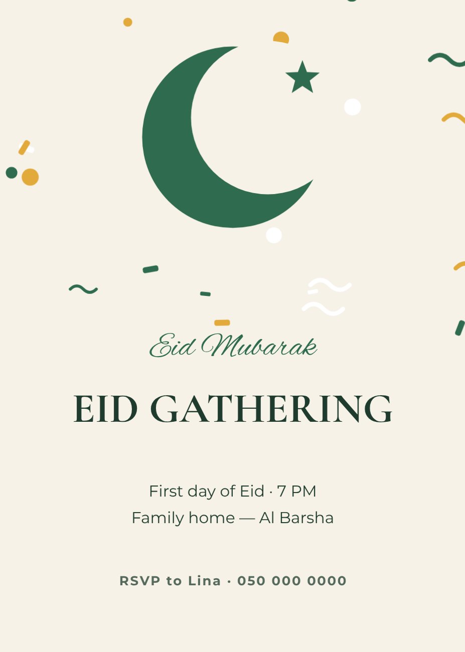 Eid Gathering Invitation — editable events template