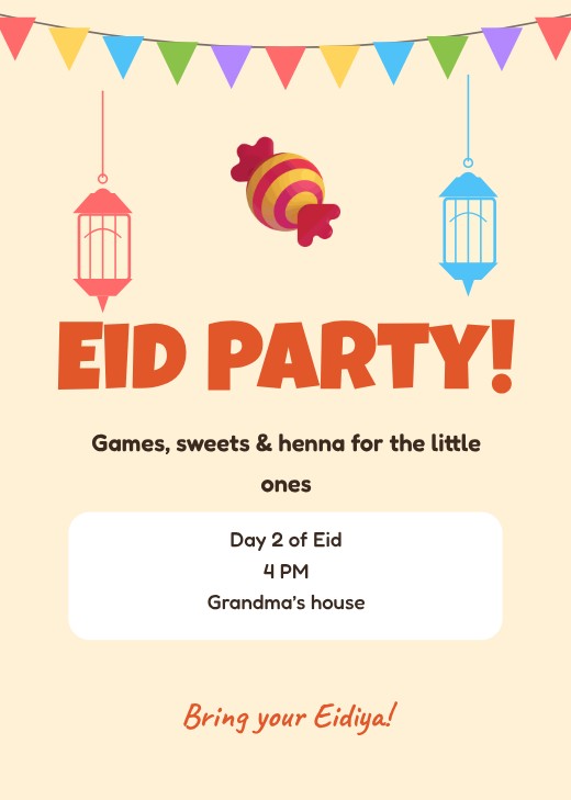 Eid Kids Party Invitation — free Eid & Ramadan design template