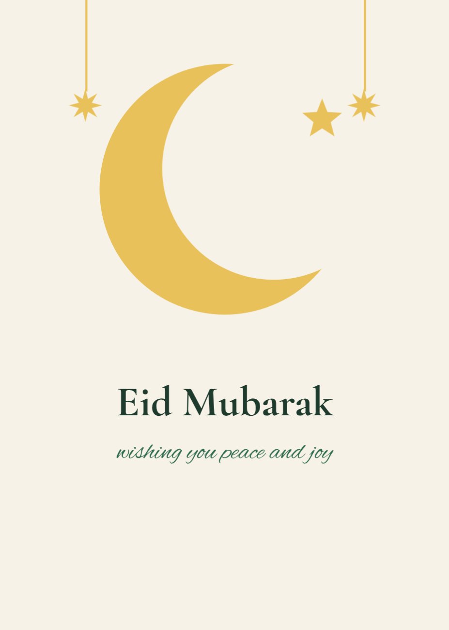 Eid Mubarak Card — editable cards template