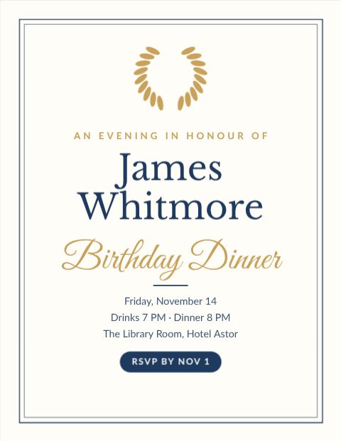 Elegant Birthday Dinner template