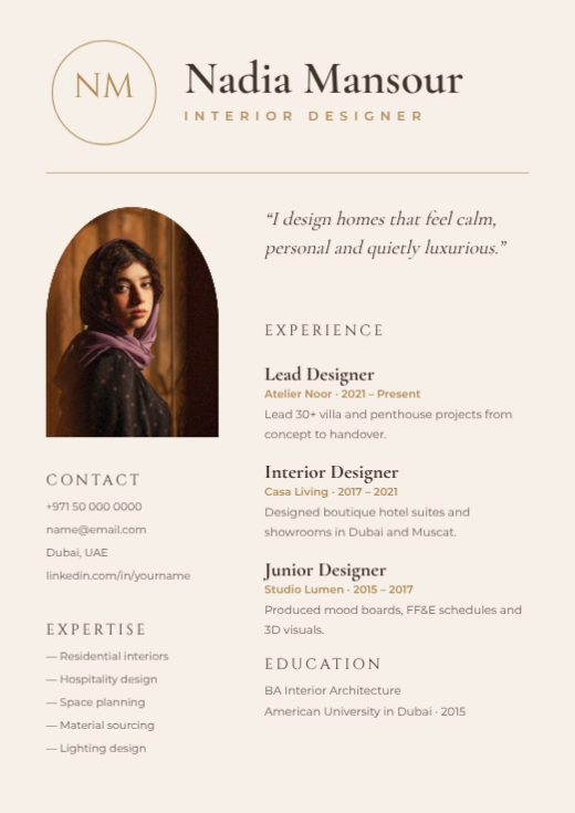 Elegant Monogram Resume