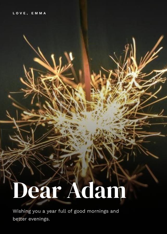 Emerald Adam Birthday Wishes Card — editable birthday template
