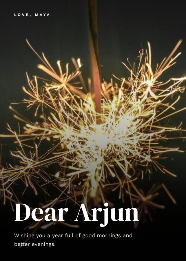 Emerald Arjun Birthday Wishes Card — editable birthday template