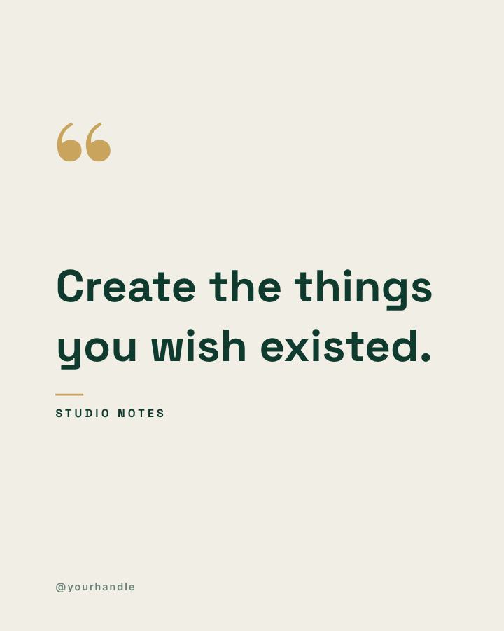 Emerald Create the things Quote Post — editable social media template