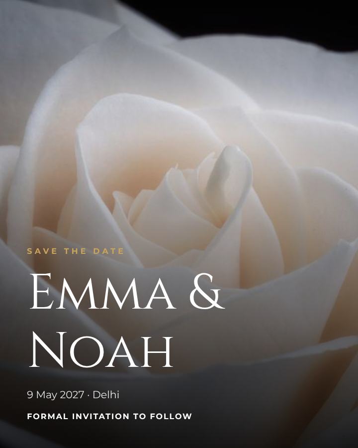 Emerald Emma and Noah Save the Date — editable wedding template