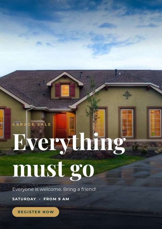 Emerald Everything must go Poster — editable marketing template