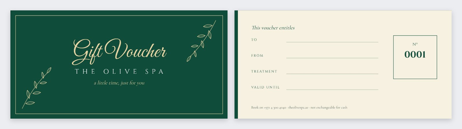 Emerald Gift Voucher — editable business template