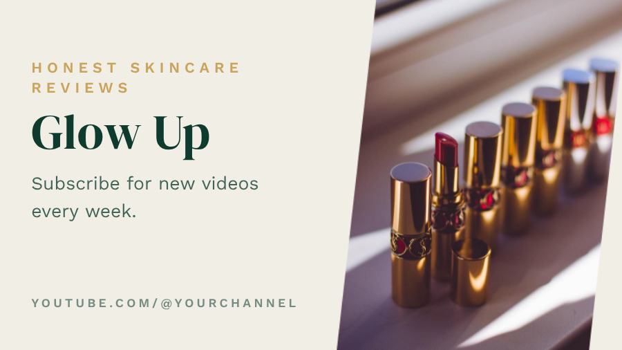 Emerald Glow Up YouTube Channel Banner — editable social media template