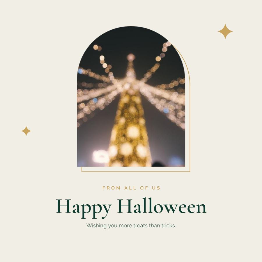 Emerald Halloween Business Wishes Post — editable festivals template
