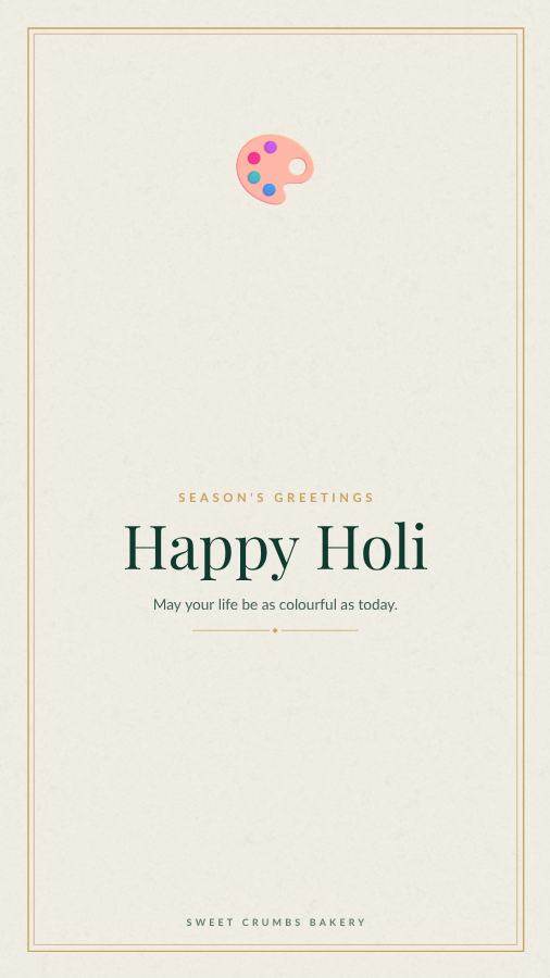 Emerald Holi Wishes Story — editable festivals template