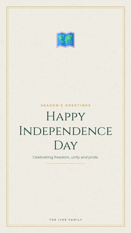 Emerald Independence Day Wishes Story — editable festivals template