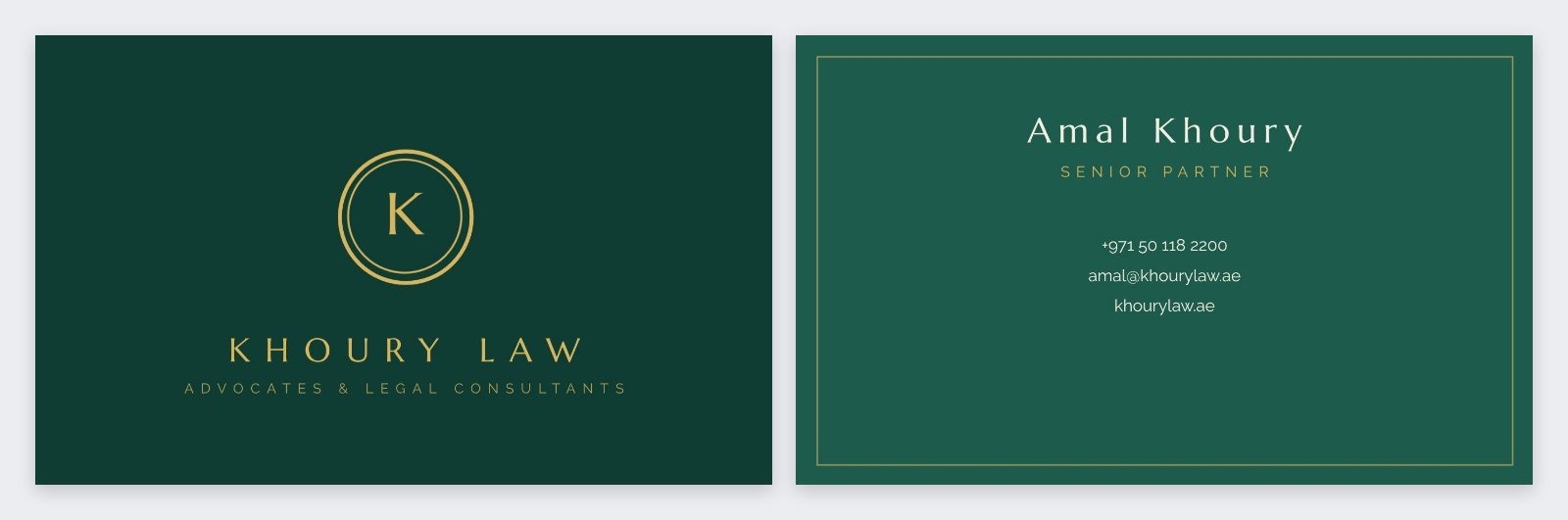 Emerald Law Firm Card — editable business template